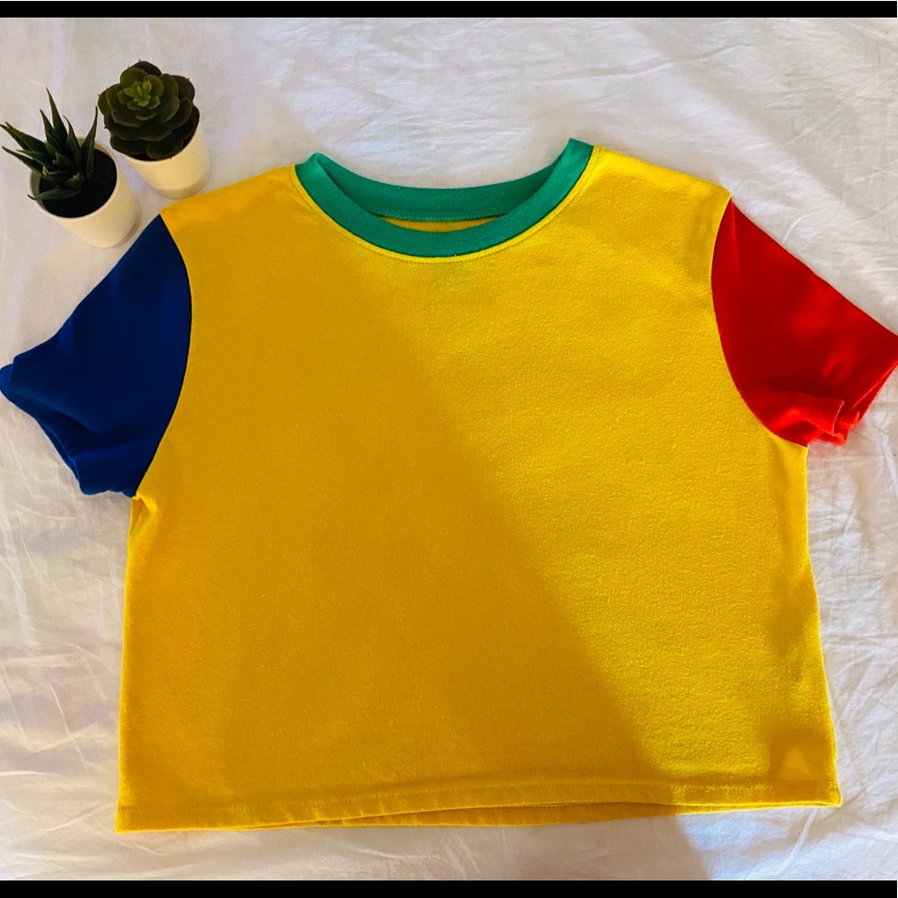 Color Block Crop Top~